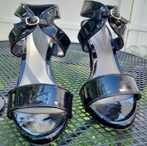 Ann Marino Size 8 Heel Sandals Black strapy ankle